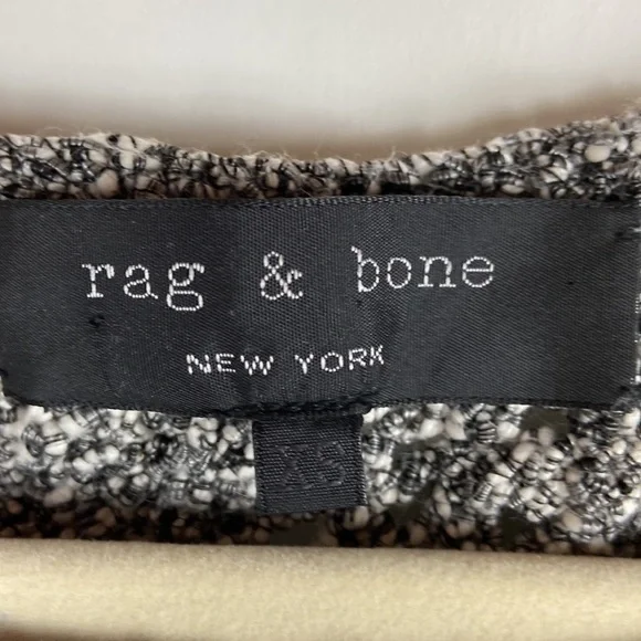Rag and Bone Hart Cutout Back Open Weave Cotton Marled Knit Fitted Mini Dress